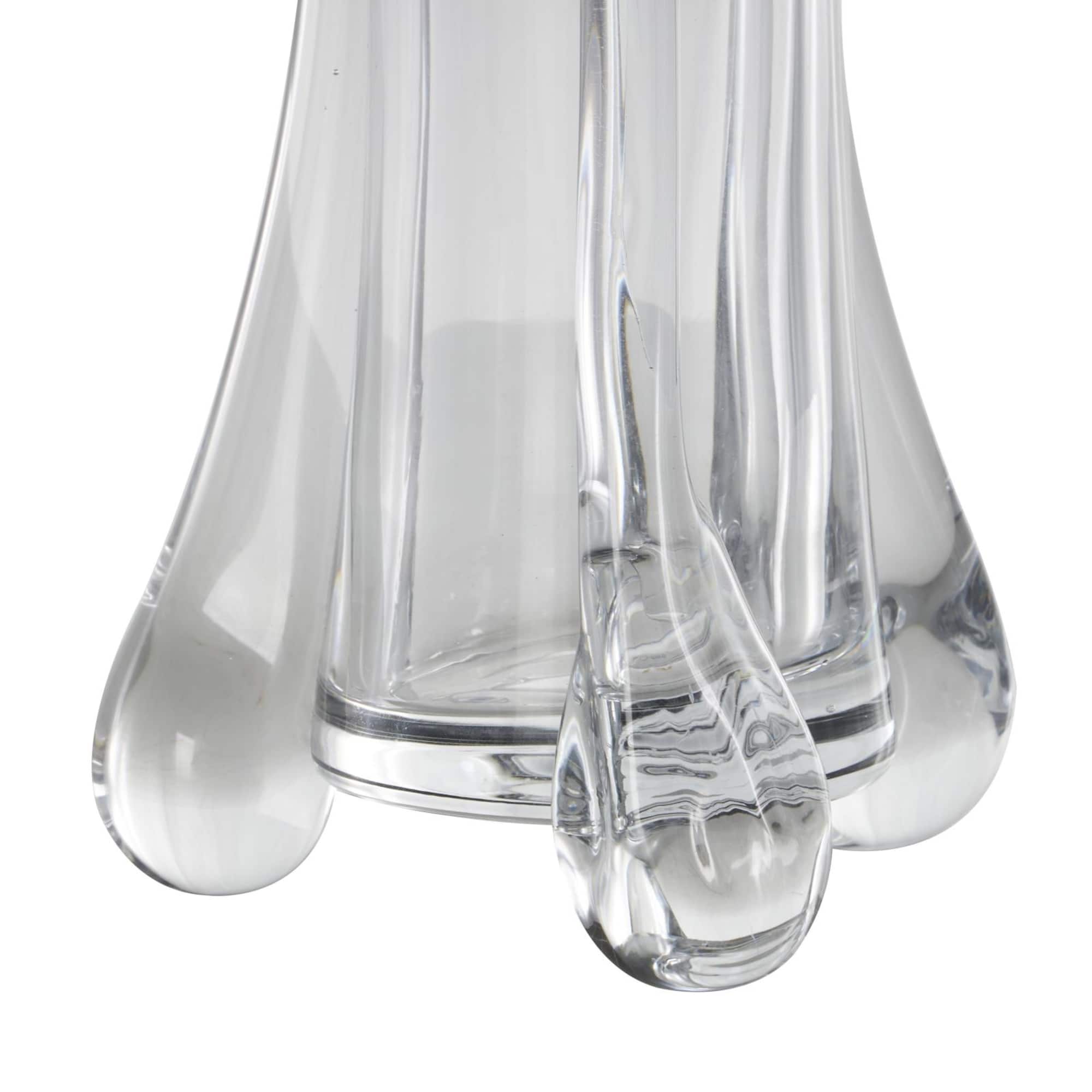Clear Abstract Fluted Tulip Glass Vase